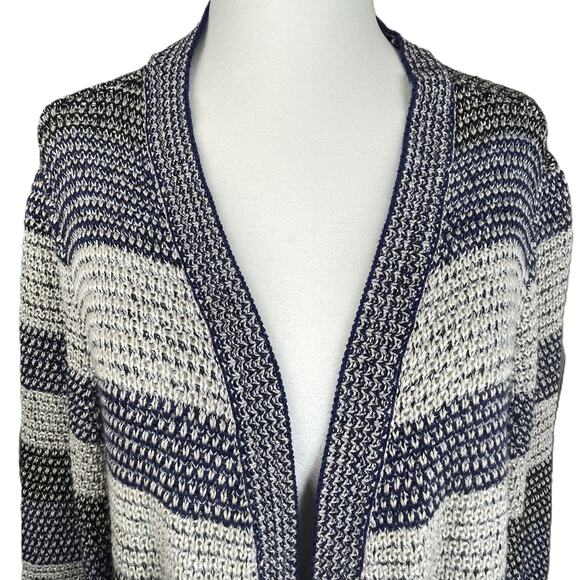 Westport 1962 XL Knit Cardigan Open Front Blue Black Oatmeal Tan Metallic - Picture 8 of 15